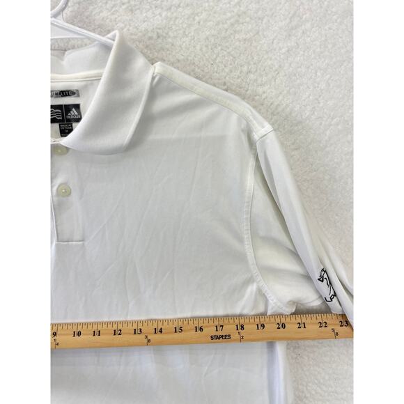Adidas Men’s M White Clima Polo Shirt Golf LPGA Performance Short Sleeve Active - Picture 4 of 9